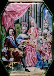 Die Familie von Kaiser Peter I., der Große (1672-1725), 1717